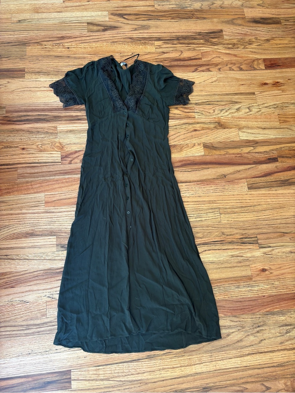 Zara Black Lace-Trim Slip Top